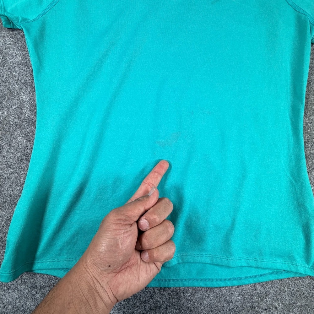 The North Face Reaxion Amp V-Neck T-Shirt Womens L Teal Blue Everyday Comfort - Picture 4 of 16